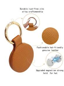 Gancho para sombrero multifuncional para viaje con un diseño moderno y minimalista, perfecto para viajes durante las vacaciones y festivales, puede usarse como gancho para bolso - Marrón - Ver 2