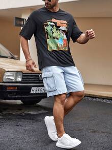 Manfinity Men Figure Graphic Tee - Black - View 3