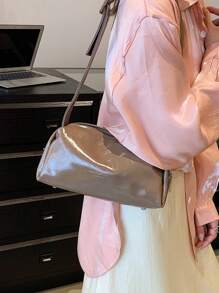 Medium Crossbody Bag Letter Detail Fashion Style - Camel - View 2