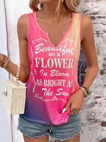 SHEIN LUNE Áo khoác và áo lót dành cho xe tăng nữ Slogan Giải trí - Hồng - Xem 1