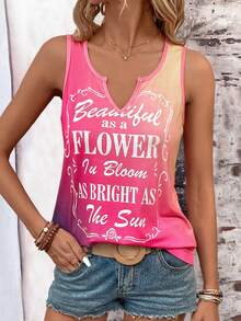 SHEIN LUNE Áo khoác và áo lót dành cho xe tăng nữ Slogan Giải trí - Hồng - Xem 5