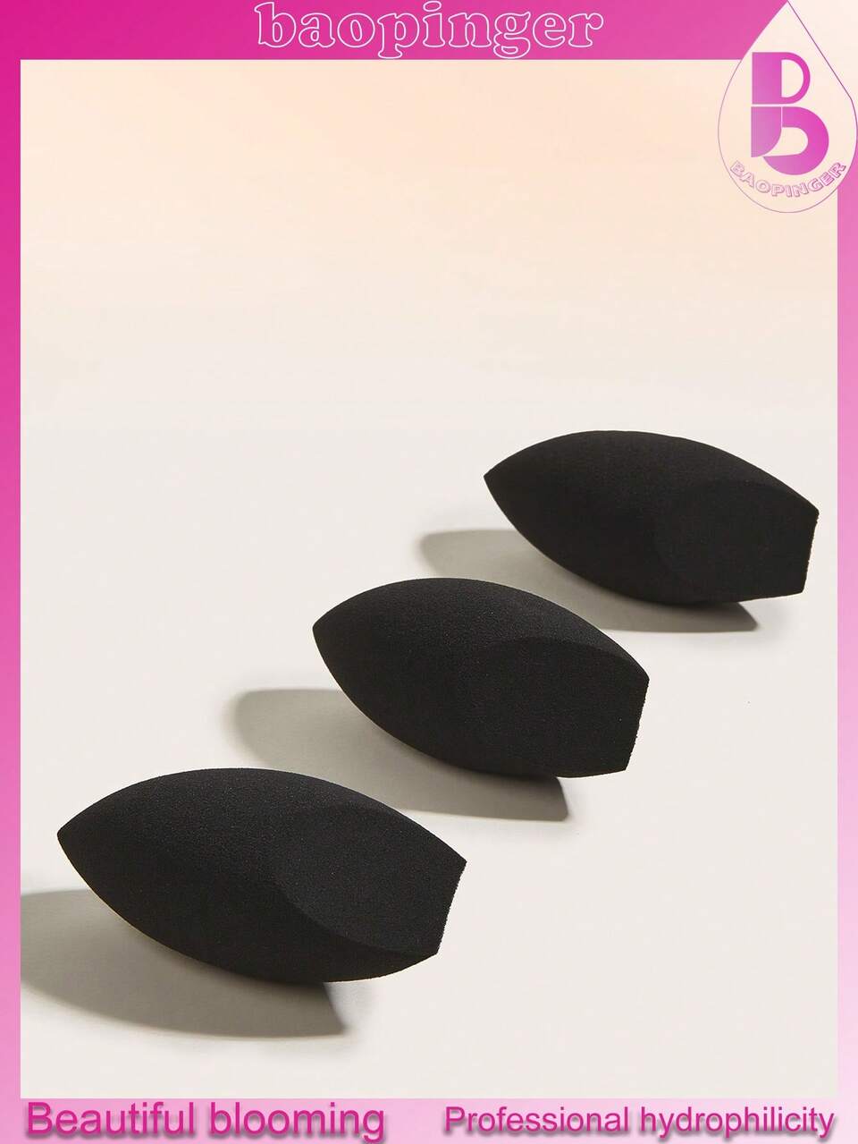 baopinger 3 Black Oval Shaped Double Cut Facial Makeup Sponge, Breathable And Easy To Carry, Used For Dry And Wet Facial Makeup Sponge Mixed With Lotion, Preferred Makeup Tool, Free Of Liquid, Cream And Powder,Makeup,Cheap,Room Decor,Vanity,Travel,Bedroom,Makeup Accessories,Puff,Makeup Blender,Powder Puff,Makeup Sponge,Cheap,Stocking Stuffers,Makeup,Makeup Tools,Cheap Stuff,Gifts,Gifts For Women,Christmas Gifts,Giveaways,Travel,Cheap Stuff,Travel Essential