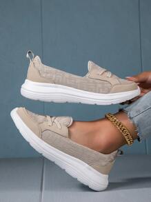 Giày lười nữ tối giản, giày thể thao ngoài trời - Màu be - Xem 2