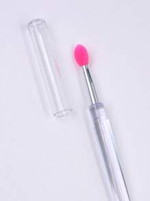 Cọ Trang Điểm 1 Di Động Cọ Môi Có Nắp Son Bóng Son Môi Applicator Đầu Silicon Mềm Mini Dụng Cụ Trang Điểm Bàn Chải Mỹ Phẩm - Màu Hồng Tươi - Xem 3