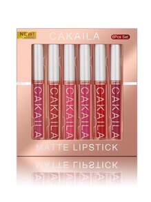 啞光唇彩套裝,6入組持久穿戴防水液體口紅成套工具唇妝套裝 - 彩色 - 查看 8