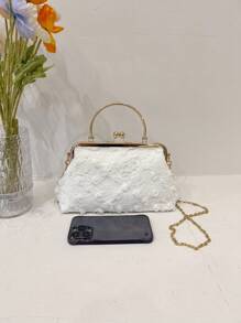 Cute Sweet Style White Lace Bag Three-Dimensional Flower Shoulder Bag - White - View 4