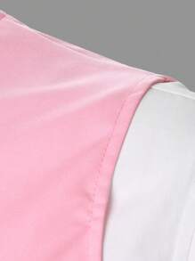 Calvornis Men 1pc Button Front Waistcoat & 1pc Suit Trousers Set - Pink - View 5