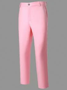 Calvornis Men 1pc Button Front Waistcoat & 1pc Suit Trousers Set - Pink - View 6
