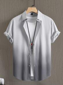 Manfinity Homme Men Ombre Button Up Shirt Without Tee - Grey - View 1