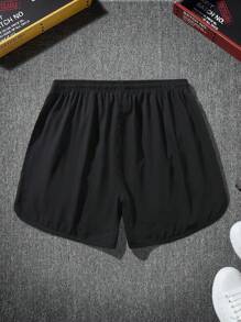 Manfinity Hypemode Men Drawstring Waist Slant Pocket Shorts - Black - View 2