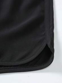 Manfinity Hypemode Men Drawstring Waist Slant Pocket Shorts - Black - View 3