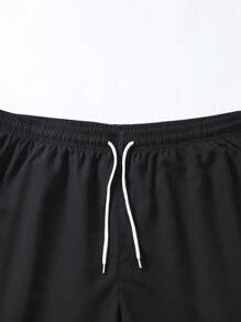 Manfinity Hypemode Men Drawstring Waist Slant Pocket Shorts - Black - View 4