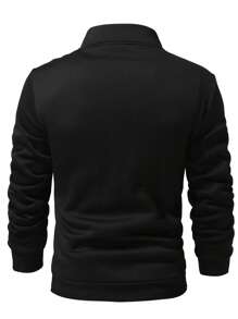 Manfinity Homme Men Zip Up Kangaroo Pocket Sweatshirt - Black - View 2
