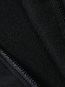 Manfinity Homme Men Zip Up Kangaroo Pocket Sweatshirt - Black - View 4