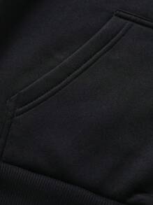 Manfinity Homme Men Zip Up Kangaroo Pocket Sweatshirt - Black - View 8