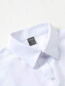 Manfinity Mode Nam Chất rắn Nút Lên Áo sơ mi - trắng - Xem 4