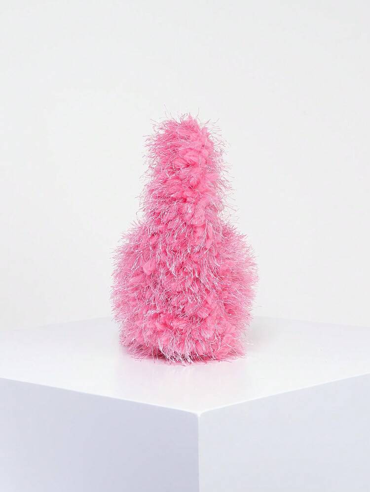 Fuzzy, Soft, Plush Mini Satchel Bag Pink Fluffy Polyester Zipper pink For Girls, Women, College Students, Rookies & White-collar Workers For Work, Office, Commute, For Autumn & Winter, Warm Winter, Outdoors, For Party, Prom, Wedding - Pink - View 4