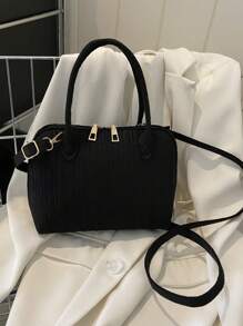 Minimalist Solid Color New Women's Handbag, Tote Bag - Black - View 1