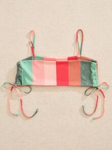 SHE(IN) BRASIL Striped Print Drawstring Side Cami Top - 彩色 - 查看 2