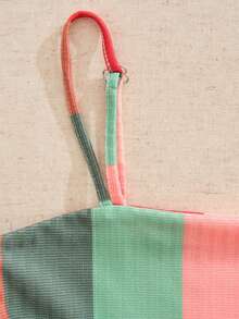SHE(IN) BRASIL Striped Print Drawstring Side Cami Top - 彩色 - 查看 4