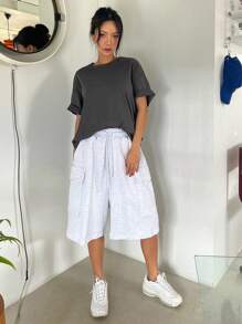 DAZY Áo thun nữ Slogan Giải trí - Xám - Xem 4