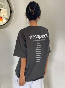 DAZY Áo thun nữ Slogan Giải trí - Xám - Xem 5