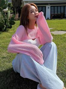 DAZY Áo nữ màu trơn Giải trí - Hồng - Xem 4