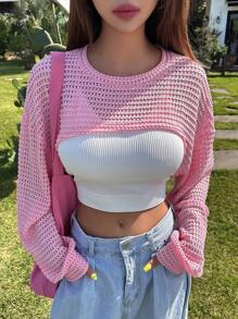 DAZY Áo nữ màu trơn Giải trí - Hồng - Xem 9