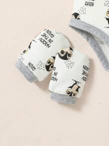 Baby Boy Cartoon & Slogan Graphic Bodysuit & Short Set - Nhiều màu - Xem 4