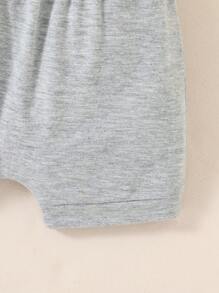 Baby Boy Cartoon & Slogan Graphic Bodysuit & Short Set - Nhiều màu - Xem 6