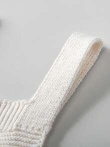 Bebé Body con diseño de botón tejido - Beis - Ver 4