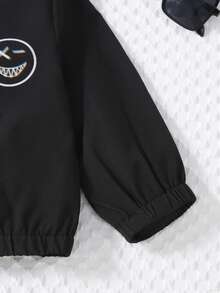 SHEIN Em bé Jackets Nút phía trước Hoạt hình - màu đen - Xem 6