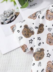 Baby Boy Bear Print Bow Front Shirt & Shorts - Multicolor - View 4