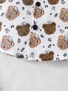 Baby Boy Bear Print Bow Front Shirt & Shorts - Multicolor - View 5