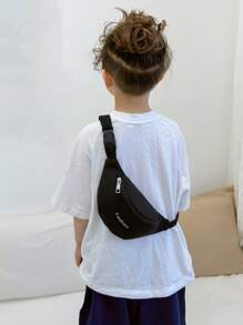 Niños Riñonera con diseño de parche de letra - Negro - Ver 1