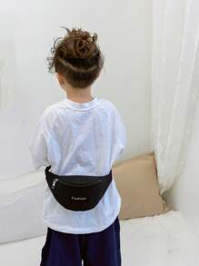 Niños Riñonera con diseño de parche de letra - Negro - Ver 2