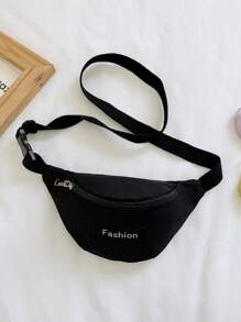 Niños Riñonera con diseño de parche de letra - Negro - Ver 3