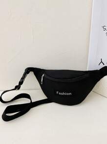 Niños Riñonera con diseño de parche de letra - Negro - Ver 4