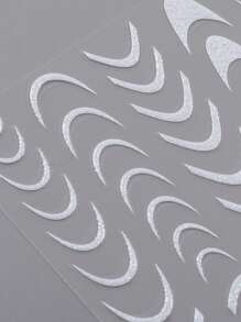 法語修指甲藝術貼紙,自黏式甲片指南適用於DIY裝飾模版工具 - 白色 - 查看 4