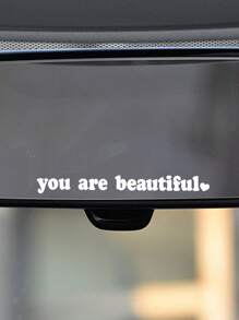 1入組標語圖案汽車後視鏡鏡子貼紙