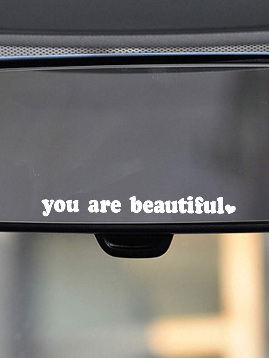 1入組標語圖案汽車後視鏡鏡子貼紙