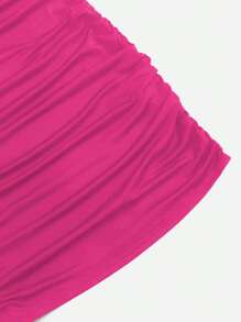 Chiquease One Shoulder Ruched Bodycon Dress - Hot Pink - View 5