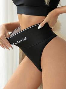 Bragas faja con estampado de letra de cintura ancha