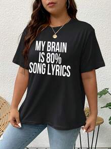 Áo thun Plus size Slogan Giải trí - màu đen - Xem 3