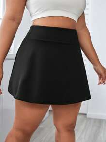 Gameset SHEIN Sport Plus High Waist Sports Skort With Phone Pocket - Black - View 3