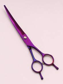 1pc Stainless Steel Pet Grooming Scissors For Cats & Dogs - Purple - View 2