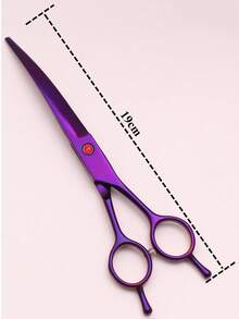 1pc Stainless Steel Pet Grooming Scissors For Cats & Dogs - Purple - View 3
