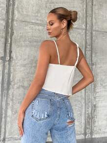 Chiquease Solid Asymmetrical Hem Top