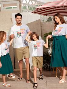 SHEIN Quần Short Trai Nút Túi màu trơn Giải trí - Màu Khaki - Xem 3