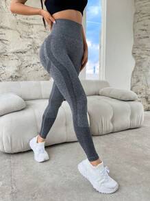 Yoga Basic Seamless Wide Waistband Sports Leggings